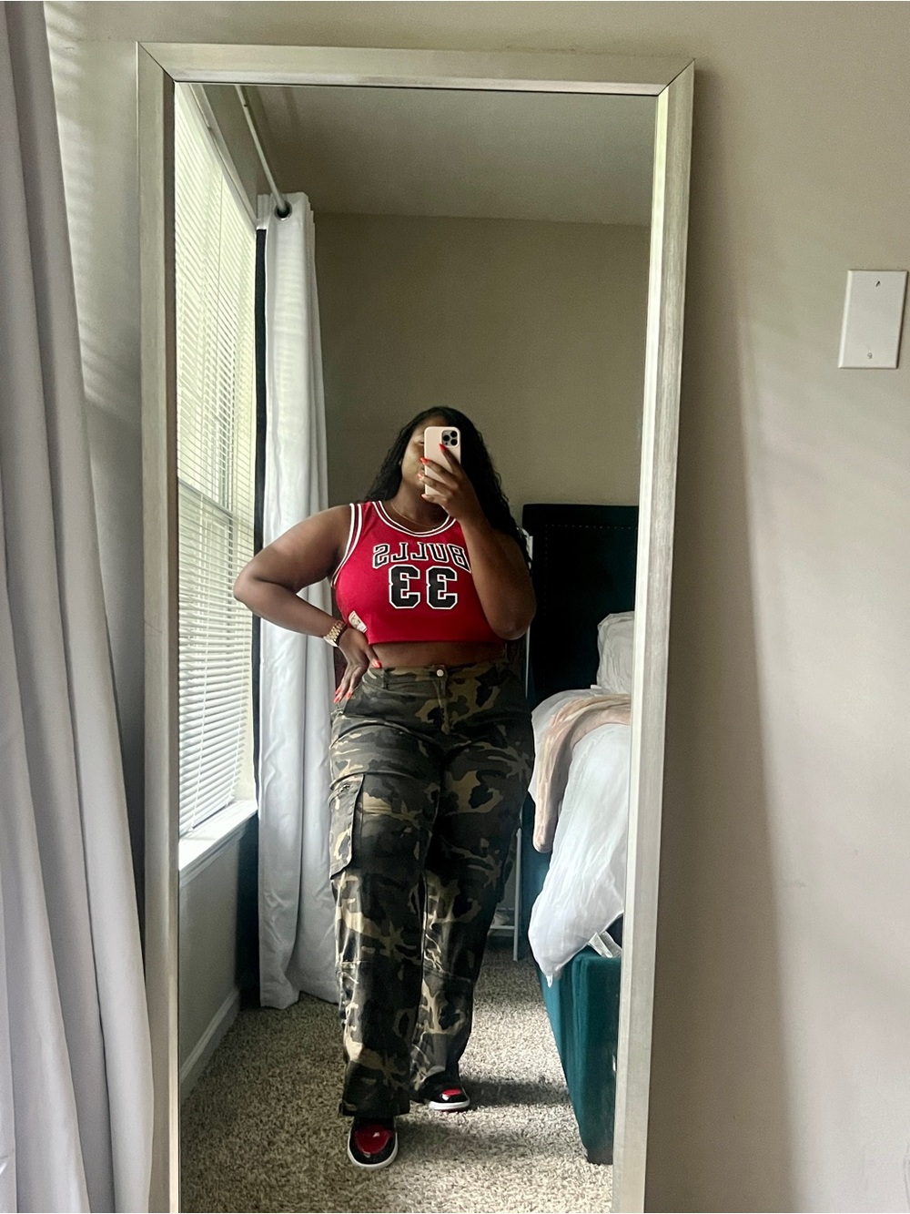Finish Line Red Chicago Bulls #33 Crop Tank Top